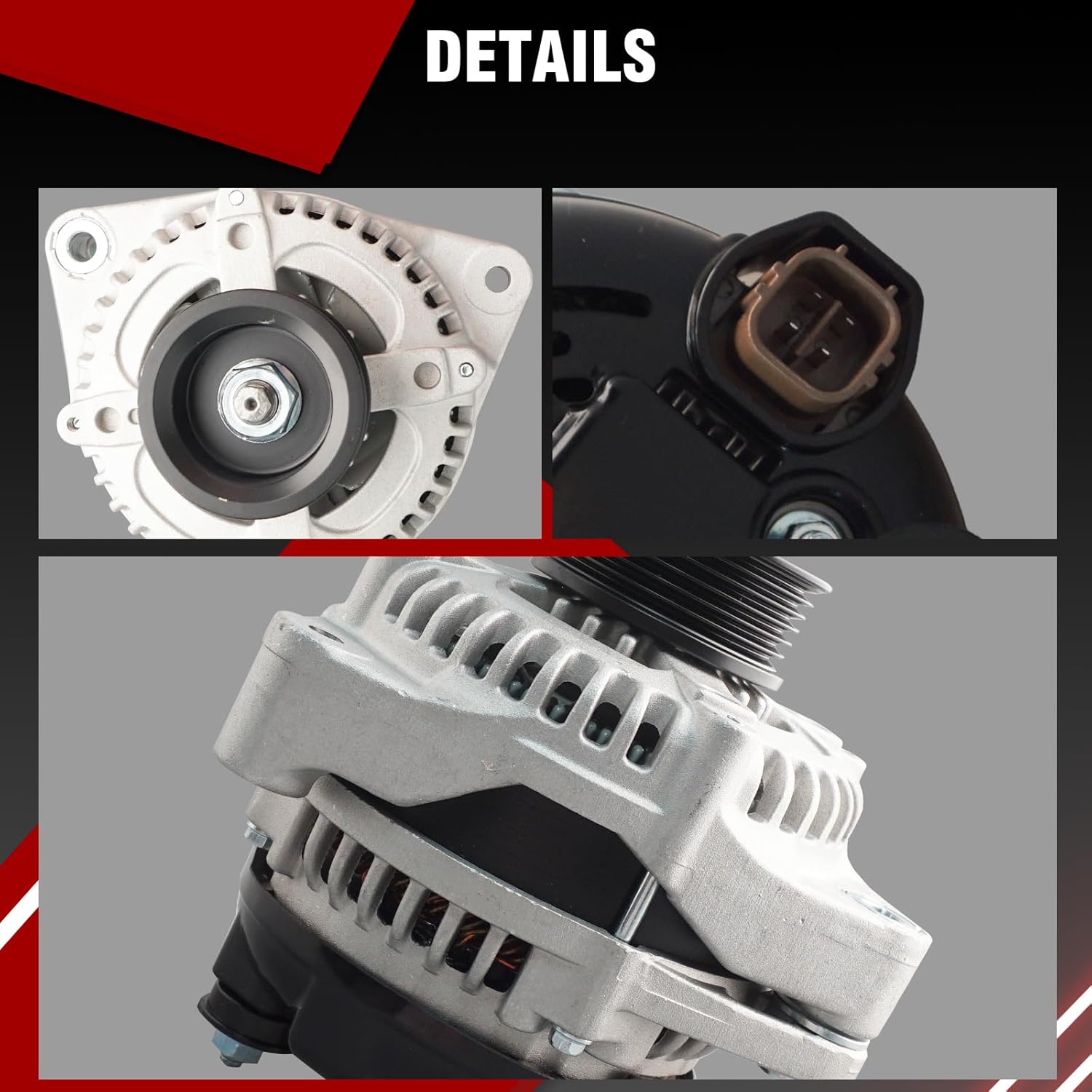 Alternator 13918N Compatible with Honda Odyssey 2002-2004 Pilot 2003-2004 Acura MDX 2001-2002 V6 3.5L Replace 210-0469 31100PGKA01 31100PGKA02 31100PGKA03