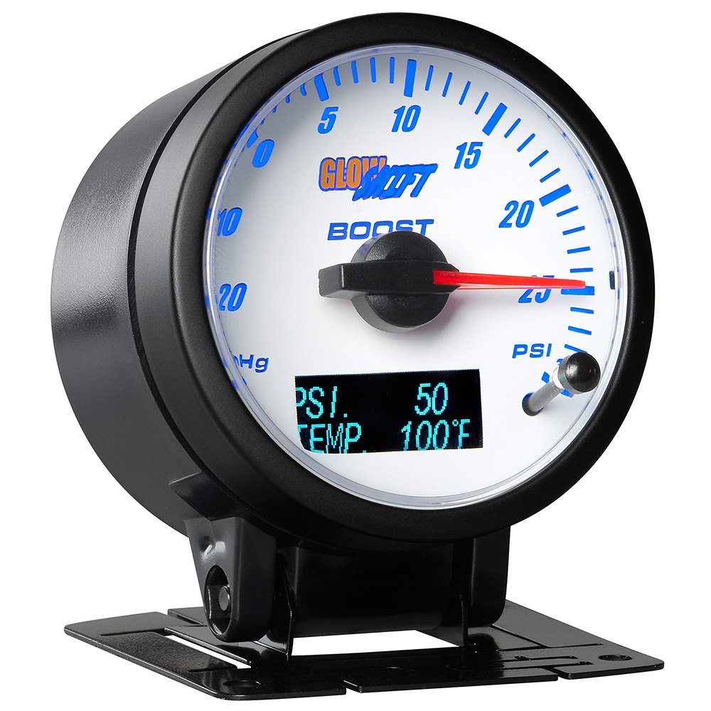 GlowShift 3in1 Analog 30 PSI Boost/Vacuum Gauge Kit with Digital 150 PSI Pressure