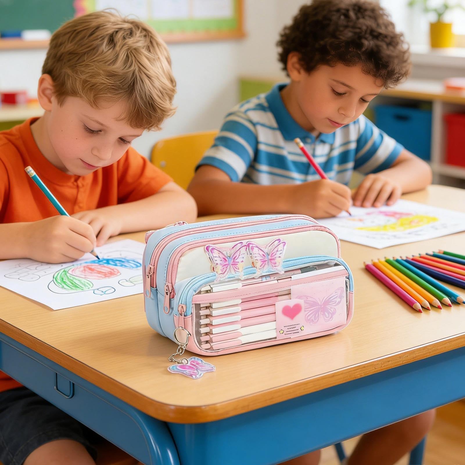 Federmäppchen Für Stifte Multifunktionaler Reißverschluss | Großes Stiftetui Mit Hoher Kapazität Für Grundschulkinder, Mittelschüler, College-Studenten, Jugendliche, Mädchen, Teens Und