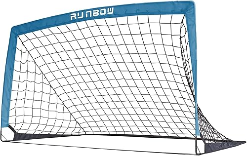Miniatura 7 de RUNBOW Portería de fútbol portátil para niños de 5 x 3 pies para patio trasero y niños pequeños, juego de 2 con funda de transporte portátil