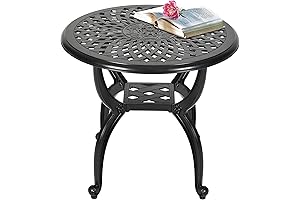 DWVO Durable Wrought Iron Patio Side Table