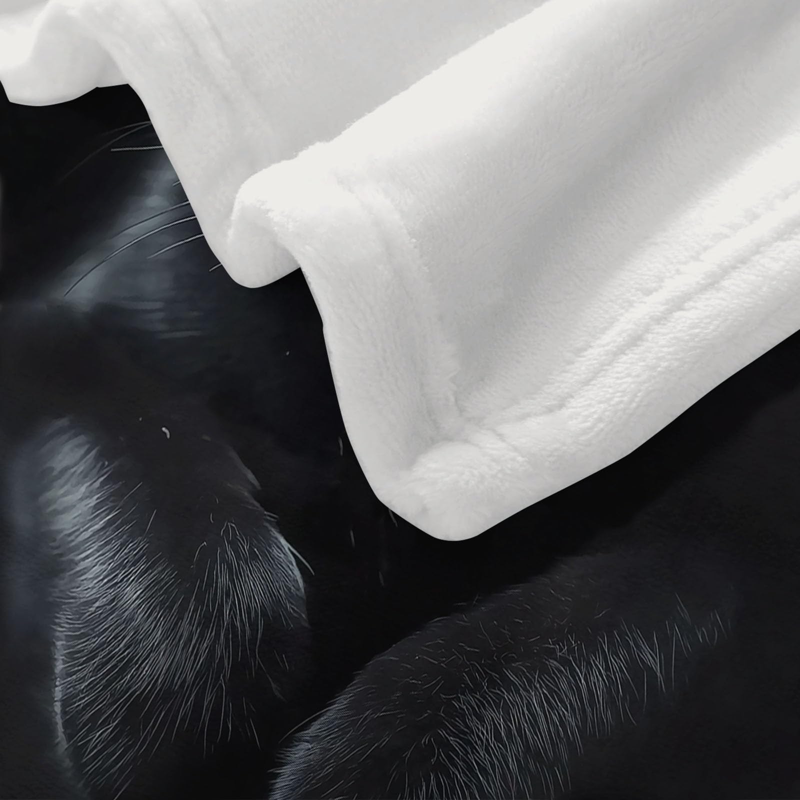 wohndecke Tier Schwarze Katze, Super Weiche Gemütliche Warme Flanell-Wurfdecke, leichte dekorative Klimaanlagen-Decke, Sofa Couch Wohnzimmerdekoration für Erwachsene Kinder Büro 150 x 200 cm
