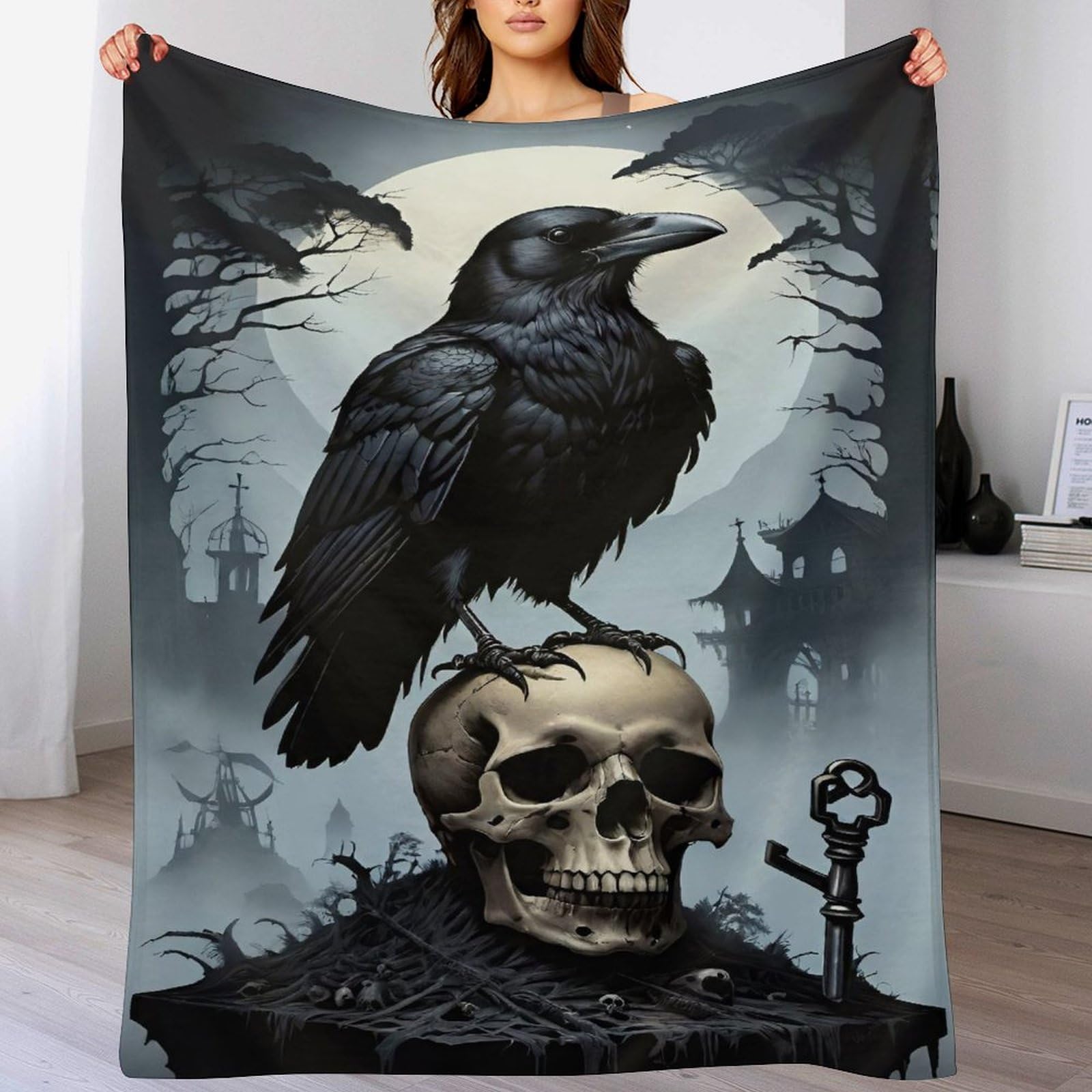 Couverture lit polaire corbeau contre le froid nocturne avec flannel épaisse
