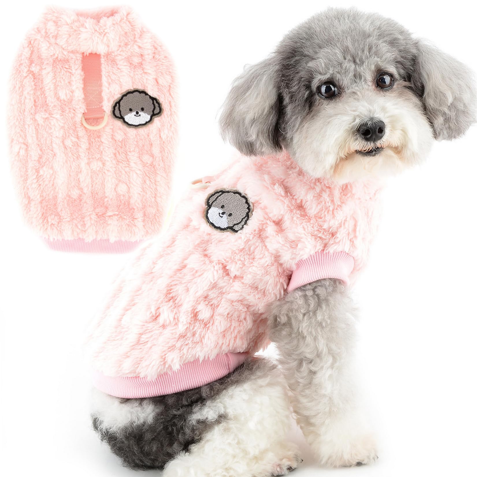 Fleece-Weste Für Kleine Hunde – 10 Stück, Warm, Mit D-Ring Für Leine, Waschbar