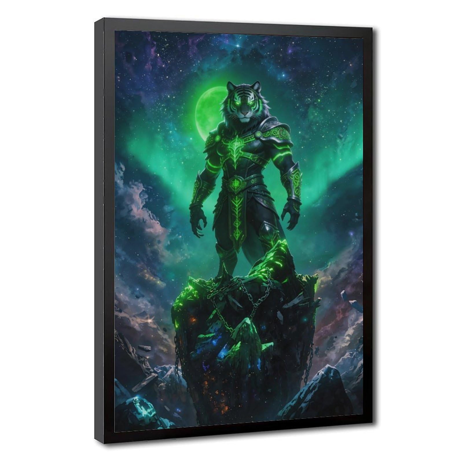 Bareronor Greenlight Tiger Sky Warrior Canvas Poster Bedroom Decor Landscape Office Room Decor Gift 16" L X 24" W