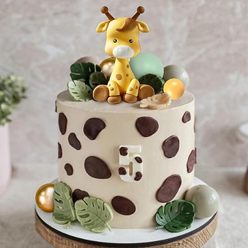 Miniatura 6 de Decoración para pastel de jirafa con bolas, decoraciones para pasteles para animales salvajes, suministros de fiesta de cumpleaños, baby shower