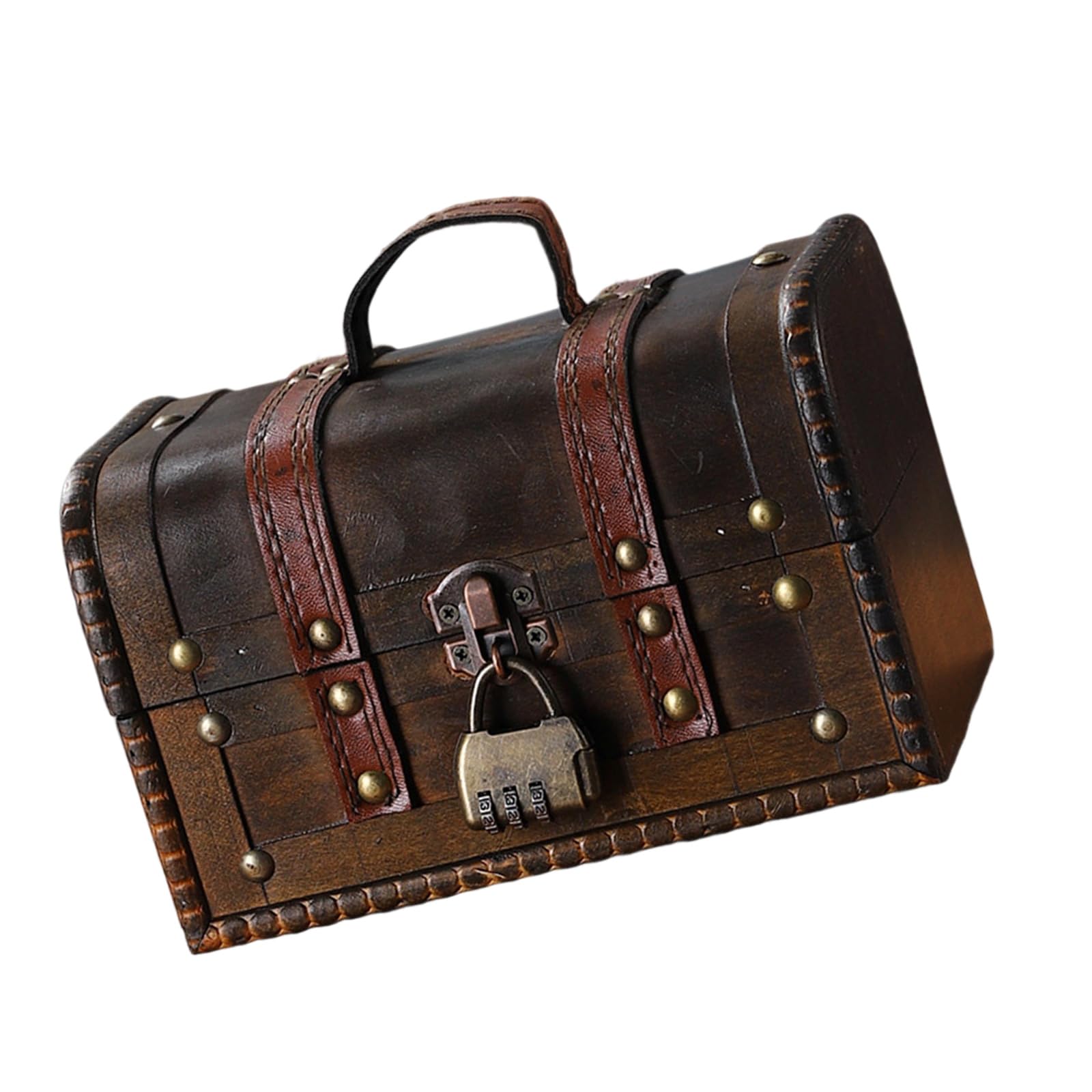 Xjdzineq European Wood Suitcases Spacious Handheld Travel Trunk for Collector and Enthusiasts Daily Casual Use Travel Storage Box
