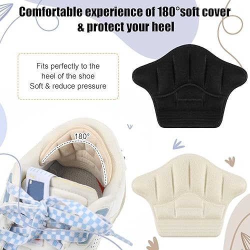 Miniatura 5 de 12 empuñaduras de talón para hombres y mujeres, almohadillas de talón para zapatos demasiado grandes, insertos de cojín de talón de cuero para