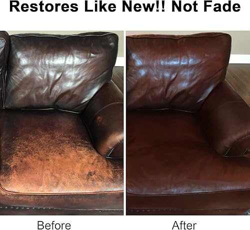 Miniatura 4 de Bálsamo recolorante de cuero marrón oscuro, kit de reparación de cuero para muebles, removedor de arañazos de cuero, restaurador de color de cuero