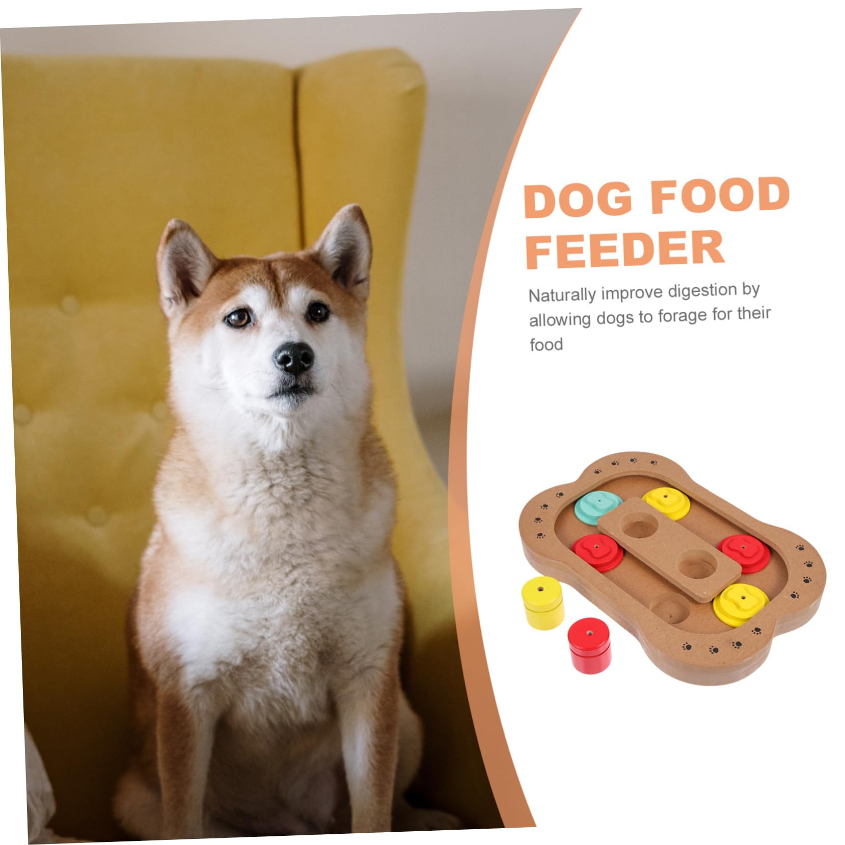 Holzknochen Futterspielzeug für Hunde Intelligenzspielzeug mit Glatter Oberfläche und Nahrungsersuche