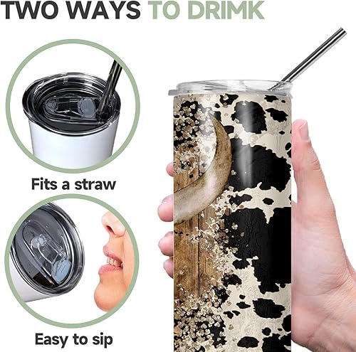 Miniatura 5 de SupBo Vaso delgado de 20 onzas con tapa y popote regalos para mujeres regalos de cumpleaños para mamá taza de viaje para amigos acero inoxidable