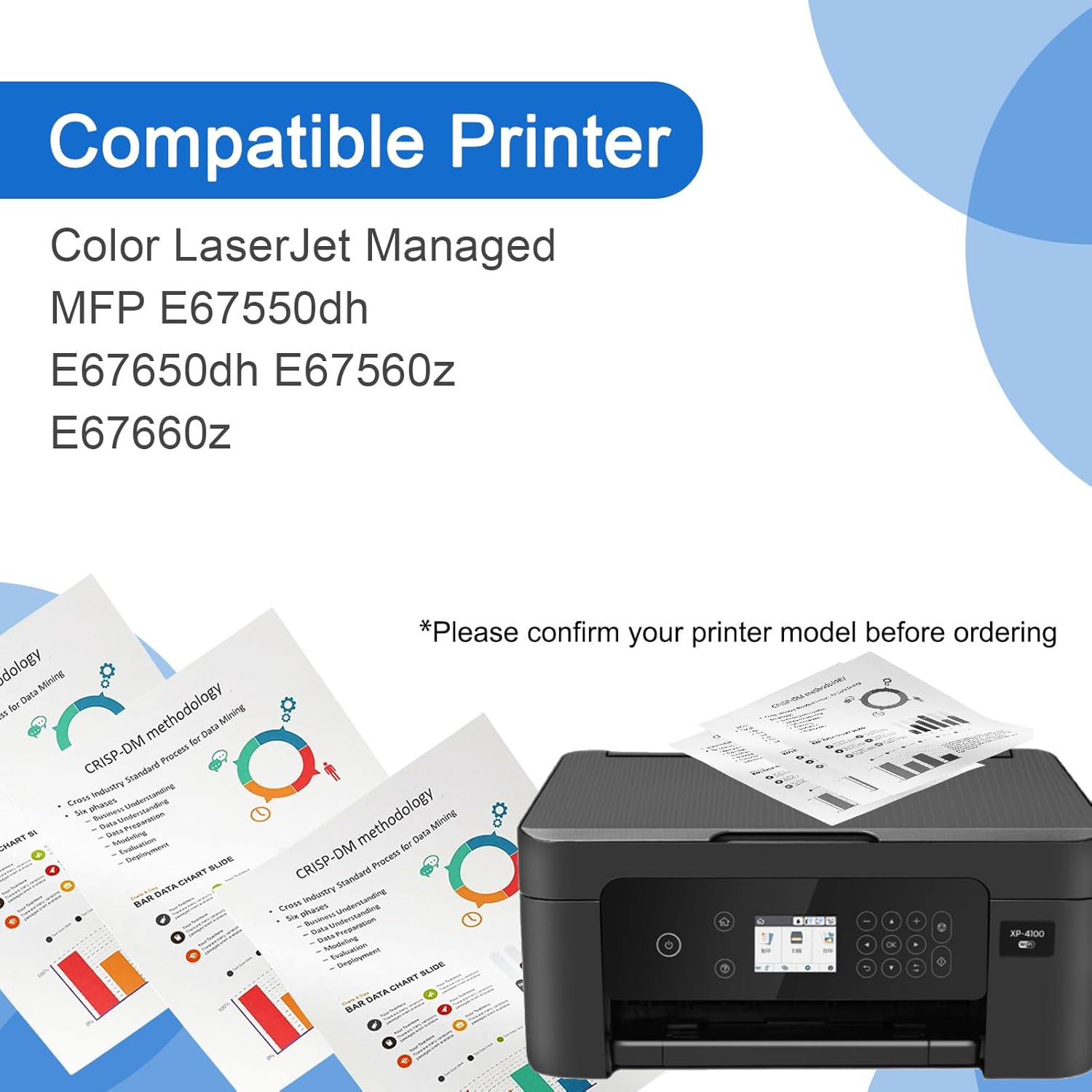 W9030MC Toner Cartridge Compatible for HP W9030MC W9031MC W9033MC W9032MC Toner Cartridges Work for HP Color Laserjet Managed MFP E67550dh E67650dh E67560z E67660z P, blue