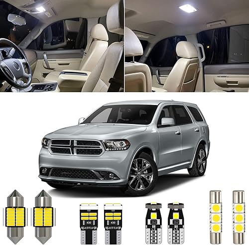 Paquete de 15 piezas de luz interior LED Durango blanca de 6000 K, repuesto para Dodge Durango 2011 2012 2013 2014 2015 2016 2017 2018 2019 2020