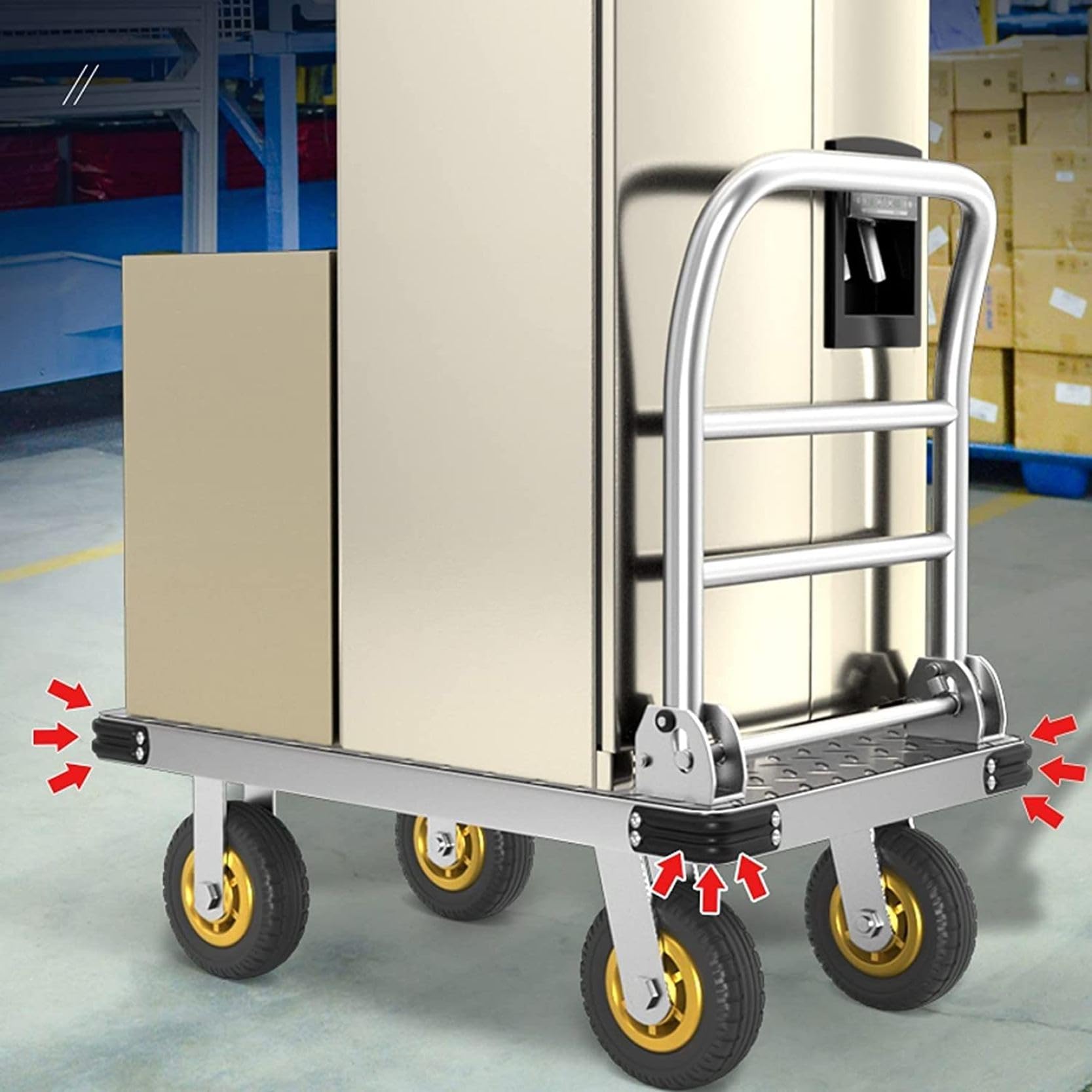 Amazon.co.jp: キャリーカート 台車 荷台 耐荷重 250kg 折畳み 静音