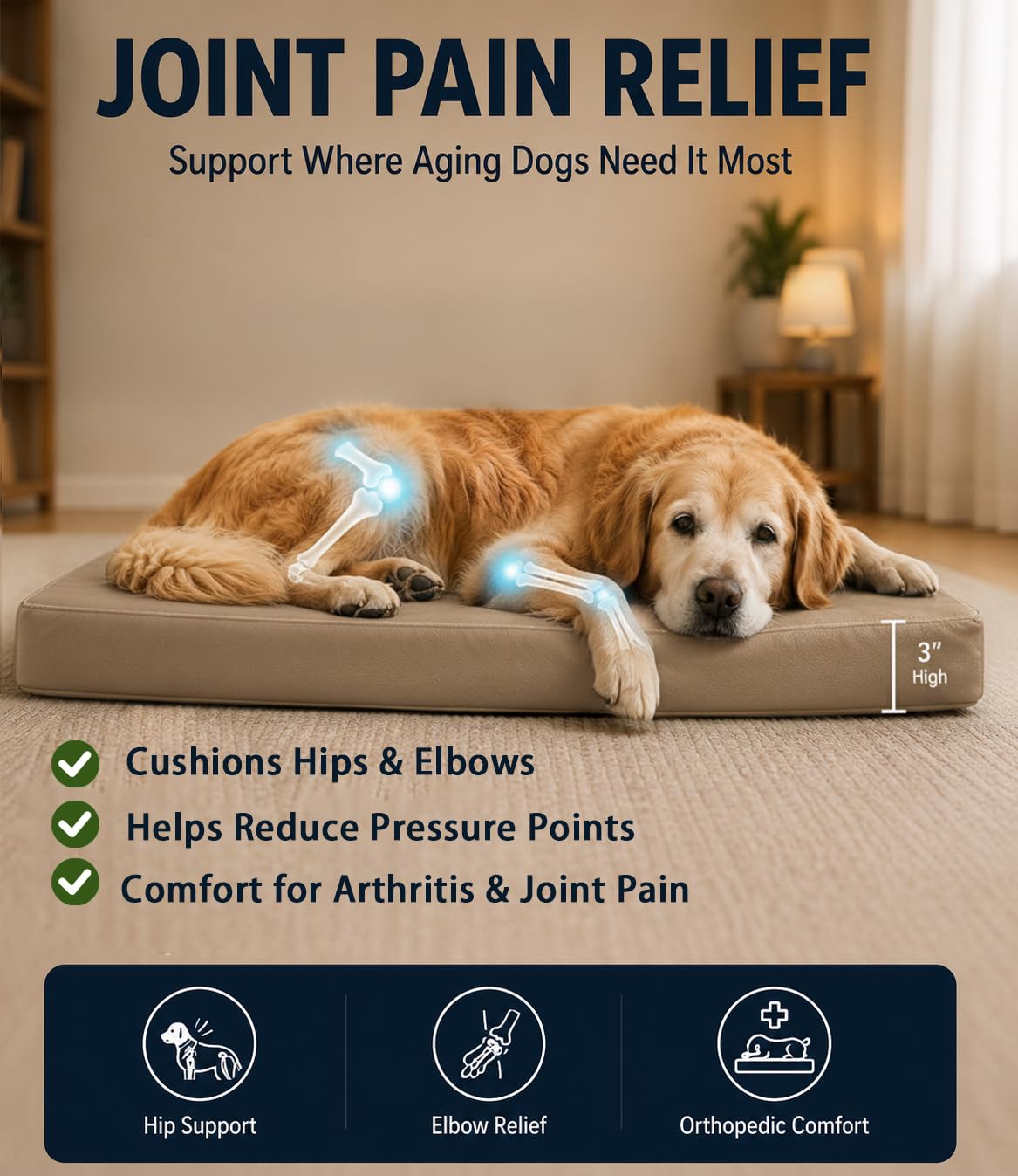Cama de Cuero XL para Perro, Impermeable, Resistente al Pelo, con Fundas Lavables, Cama ortopédica de Espuma para Mascotas