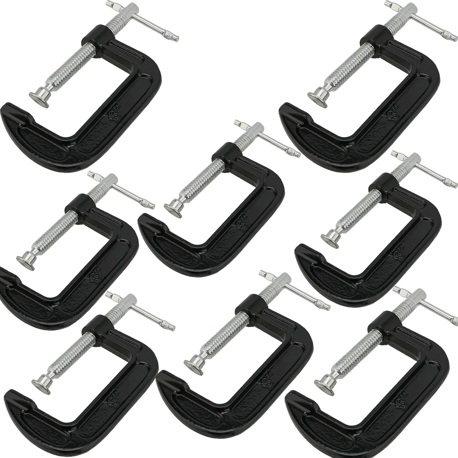 JEUIHAU 8 Piece 3 Inch C-Clamp Set, Heavy Duty C Clamp, Small C Clamps Set Cast Iron C Clamp for Woodworking, Welding, Metal Workpiece, Carpentry, DIY, Black JEUIHAU 8 Piece 3 Inch C-Clamp Set, Heavy Duty C Clamp, Small C Clamps Set Cast Iron C Clamp for Woodworking, Welding, Metal Workpiece, Carpentry, DIY, Black