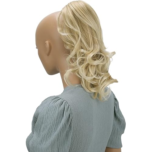 PRETTYSHOP 14" Hair Piece Pony Tail Clip On Extension Voluminous Wavy Heat-Resisting Blonde mix # 25T613 H91