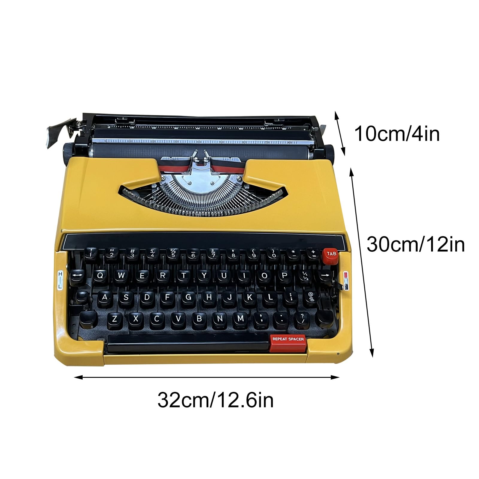Retro Schreibmaschine Gelb, Retro Reiseschreibmaschine Nostalgische Schreibmaschine Zum Dekorieren Von Geschenken und Schreiben Von Briefen, Karten und Mehr