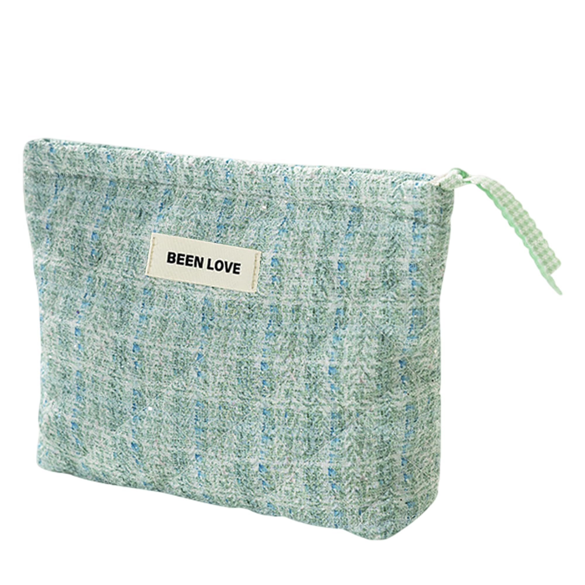 ArtSpark Makeup Pouch for Girls – Travel Cosmetic Bag, Multipurpose Handheld Zipper Storage Purse for Women, Cute Cotton Toiletry Organizer for Daily Use & Travel (Green)-picture-15