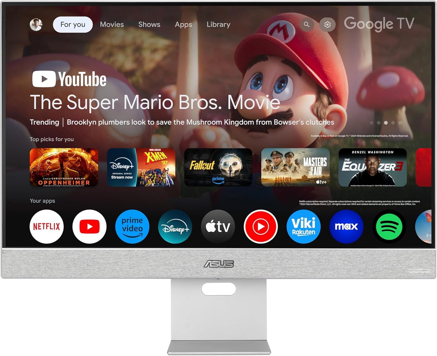 ASUS ZenScreen MS27UC Monitor 27", Ultra HD IPS (3840x2160), HDMI, DisplayPort, Hub USB, Compatibile con Google TV e con lo Streaming, 99% sRGB, Argento