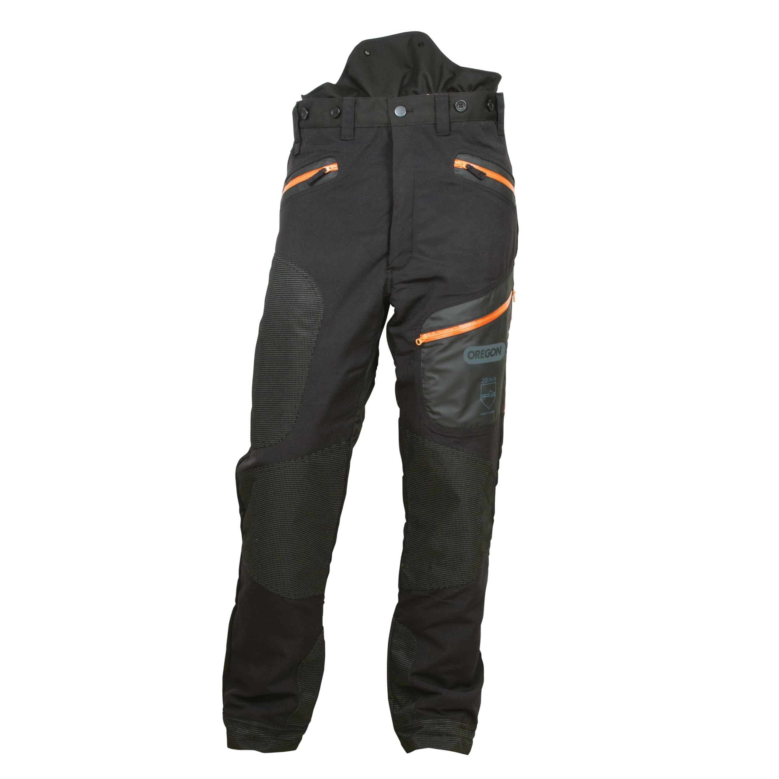 OREGON Fiordland - Pantalon de Travail Anti-​Coupure pour Tronçonneuse, Type A, Pantalon de Sécurité de Classe 1, EPI avec Protection Anti-​Coupe 20m/​s EN ISO 11393-​2, Unisexe - Taille M