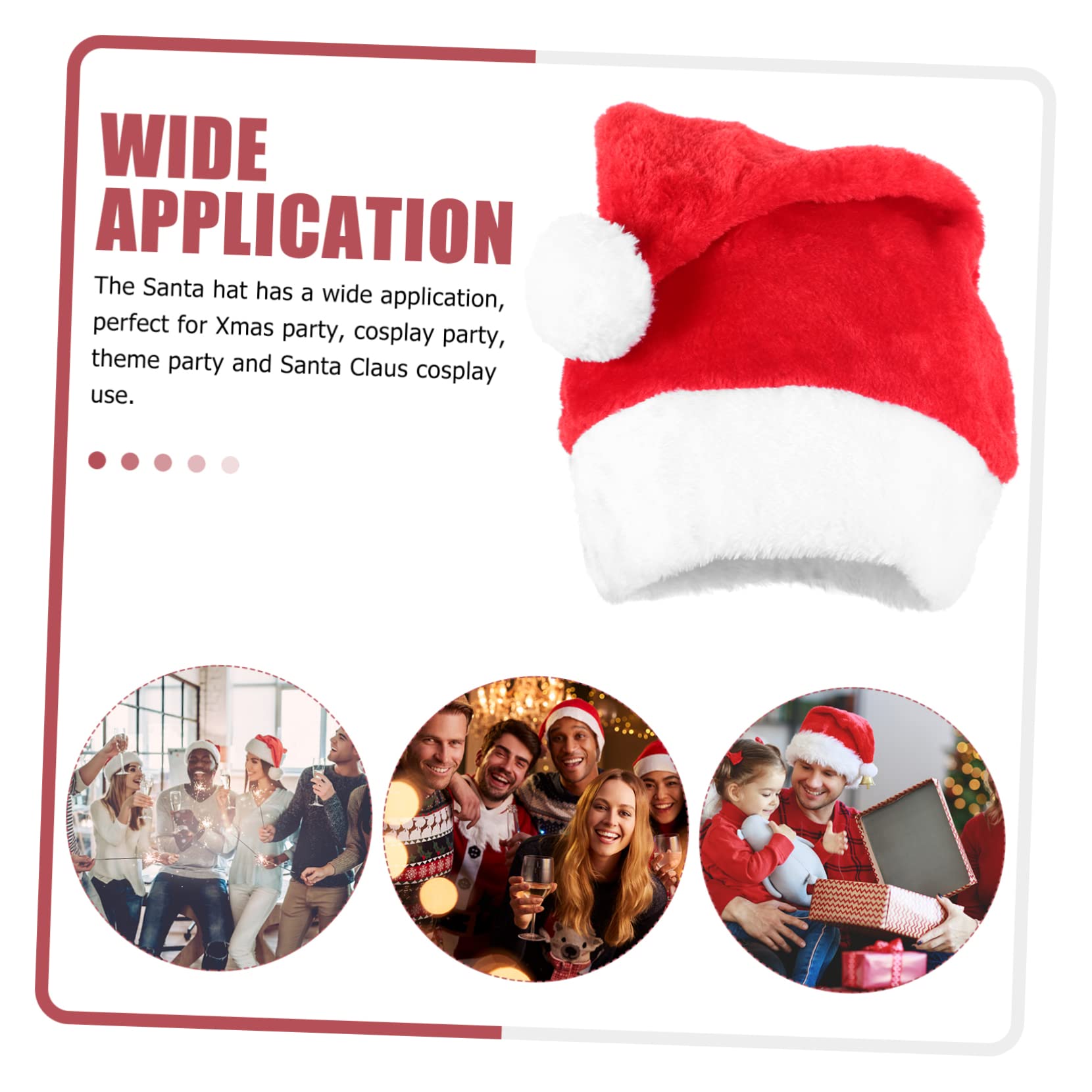 Cabilock 5 Piezas Gorro De Papá Noel De Felpa Gorros De Santa Navideños Sombreros Para Hombres Gorro De Papa Noel Para Sombrero De Navidad De Peluche Gorros Navideños Rojo Felpa Corta