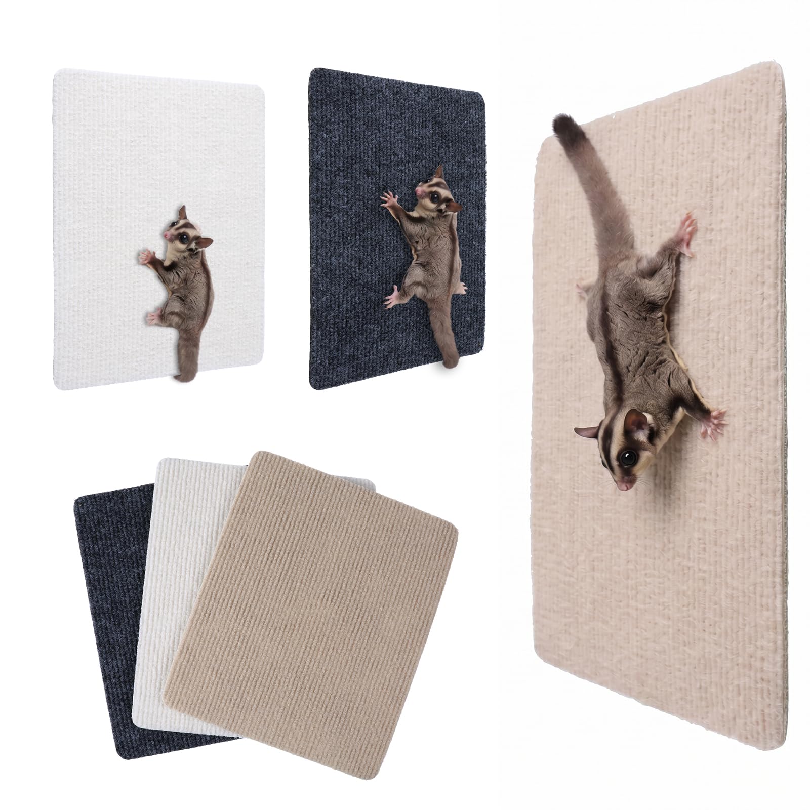 RAHHLIZS 3PCS Sugar Glider Toys Climbing Mats, Sugar Glider Cage Accessories