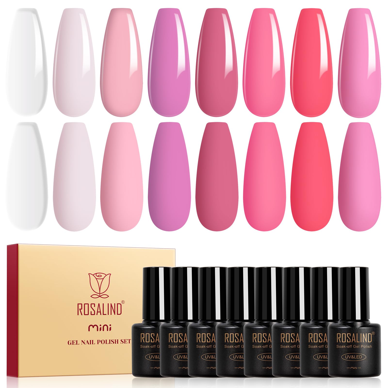 Buy ROSALIND 6PC SPink Gel Nail Polish Set, 6 Colors Light Pink