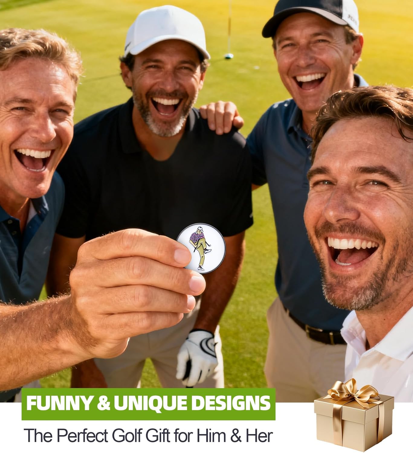 Ugotit Golf Ball Marker with Magnetic Hat Clip, Magnetic Golf Ball Marker for Putting, Removable Golf Ball Marker Hat Clip Accessory Funny Gifts, for Happy Gilmore, for Tiger Woods - Image 5