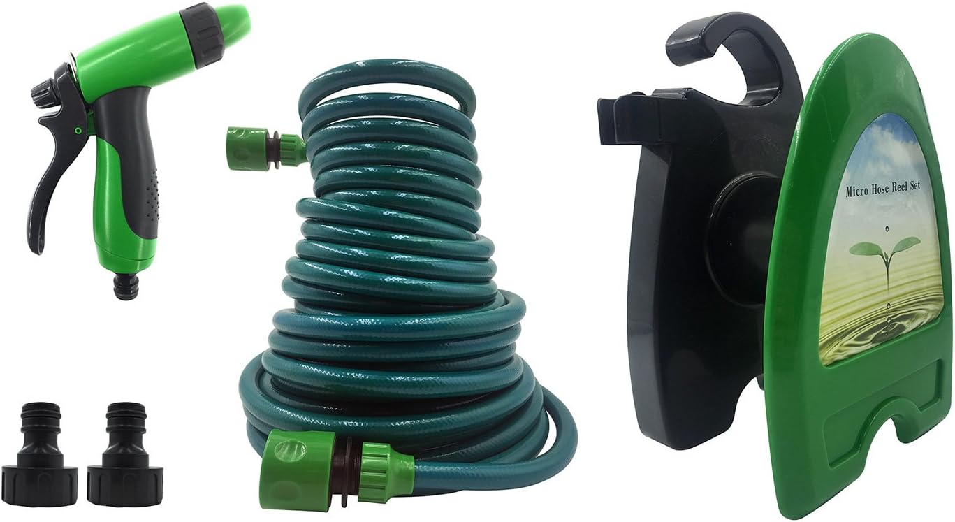 Portable Mini Water Hose Reel Garden Watering Car Washing Hose Storage Holder Kit