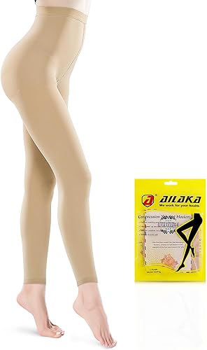 Ailaka Medias de compresión para hombres y mujeres, soporte graduado firme de 20 a 30 mmHg, medias de compresión médicas de cintura alta para venas