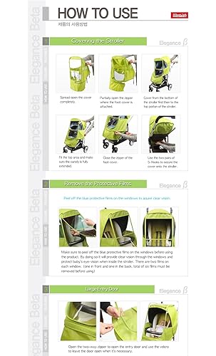 Miniatura 7 de Manito Elegance Beta Cochecito Escudo ClimaCubierta De Lluvia - Rojo