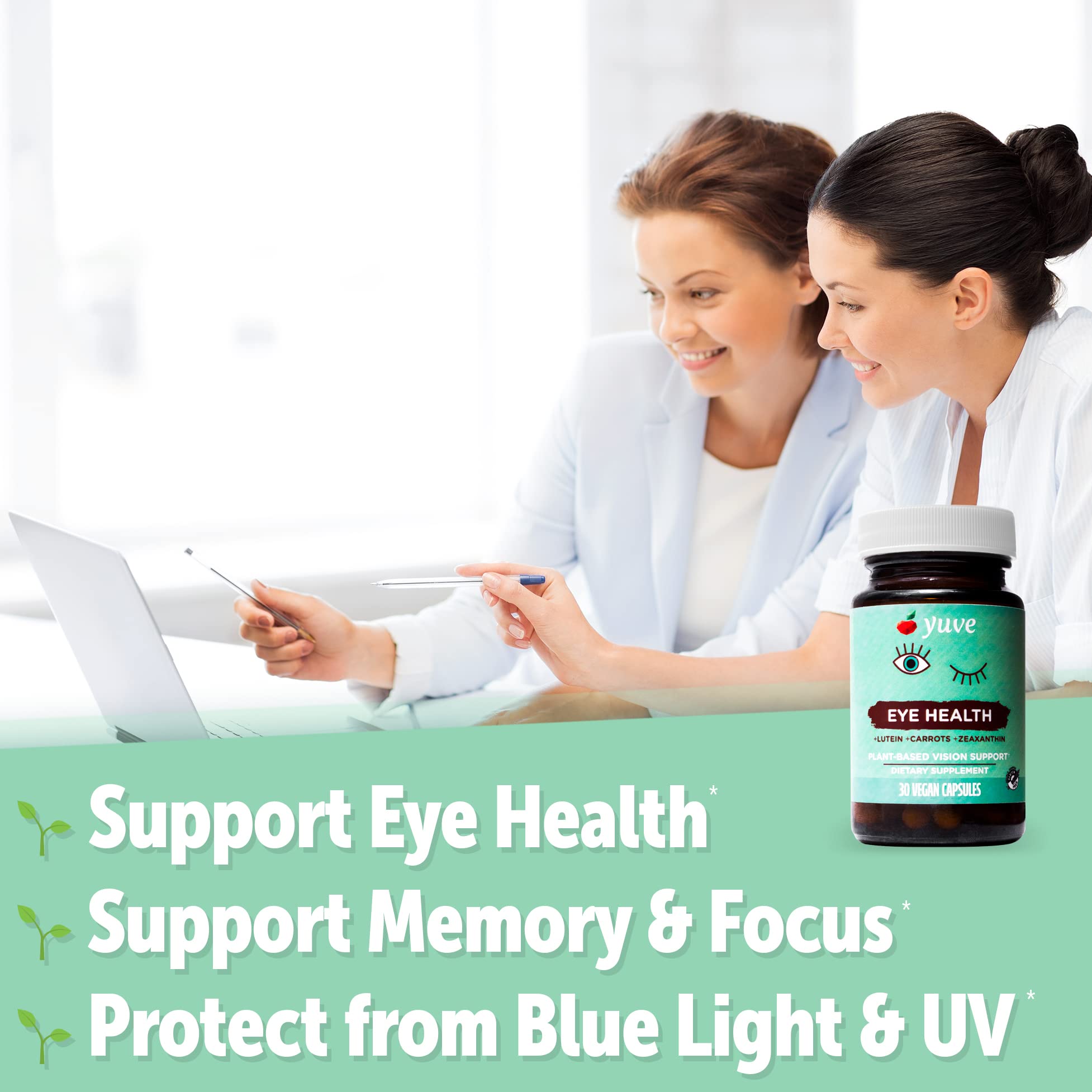 Buy Yuve Natural Lutein 20mg, Eye Vitamins, Lutein & Zeaxanthin for Dry