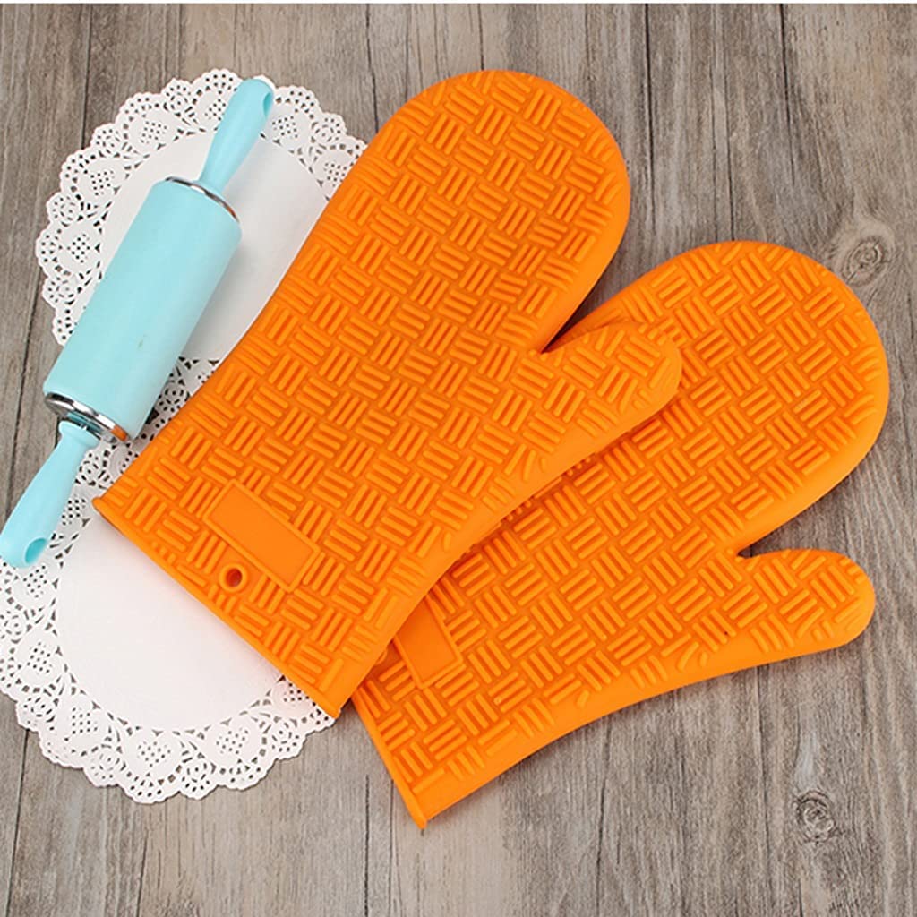 Gant Four Maniques Cuisine Gants en Silicone Épais Imperméables Résistants À La Chaleur pour Four À Vapeur, Four À Micro-Ondes, Gants D'isolation Thermique, 2 Pièces Gant Cuisine