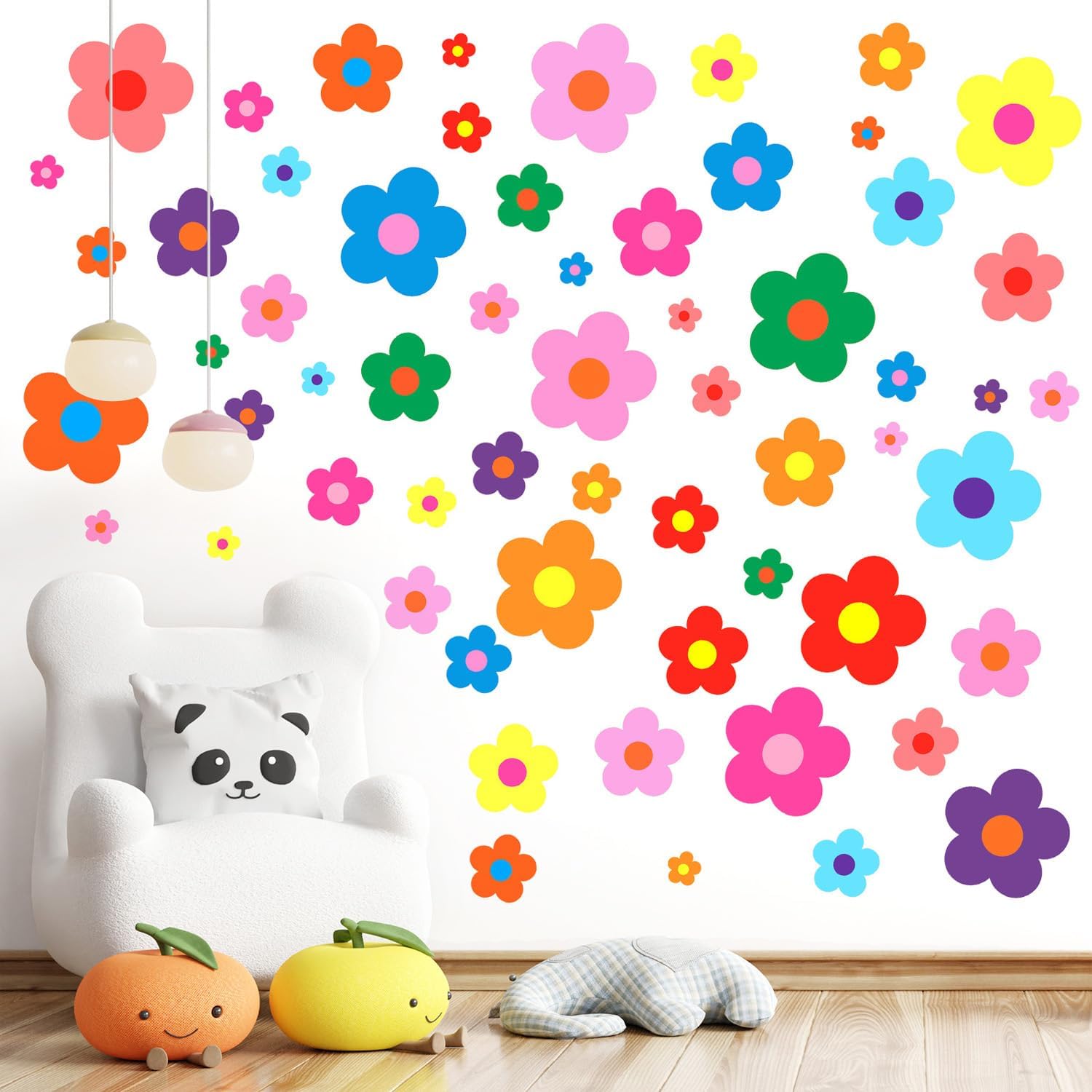 140PCS Cute Flowers Wall Sticker, Wall Decals Peel and Stick, PVC