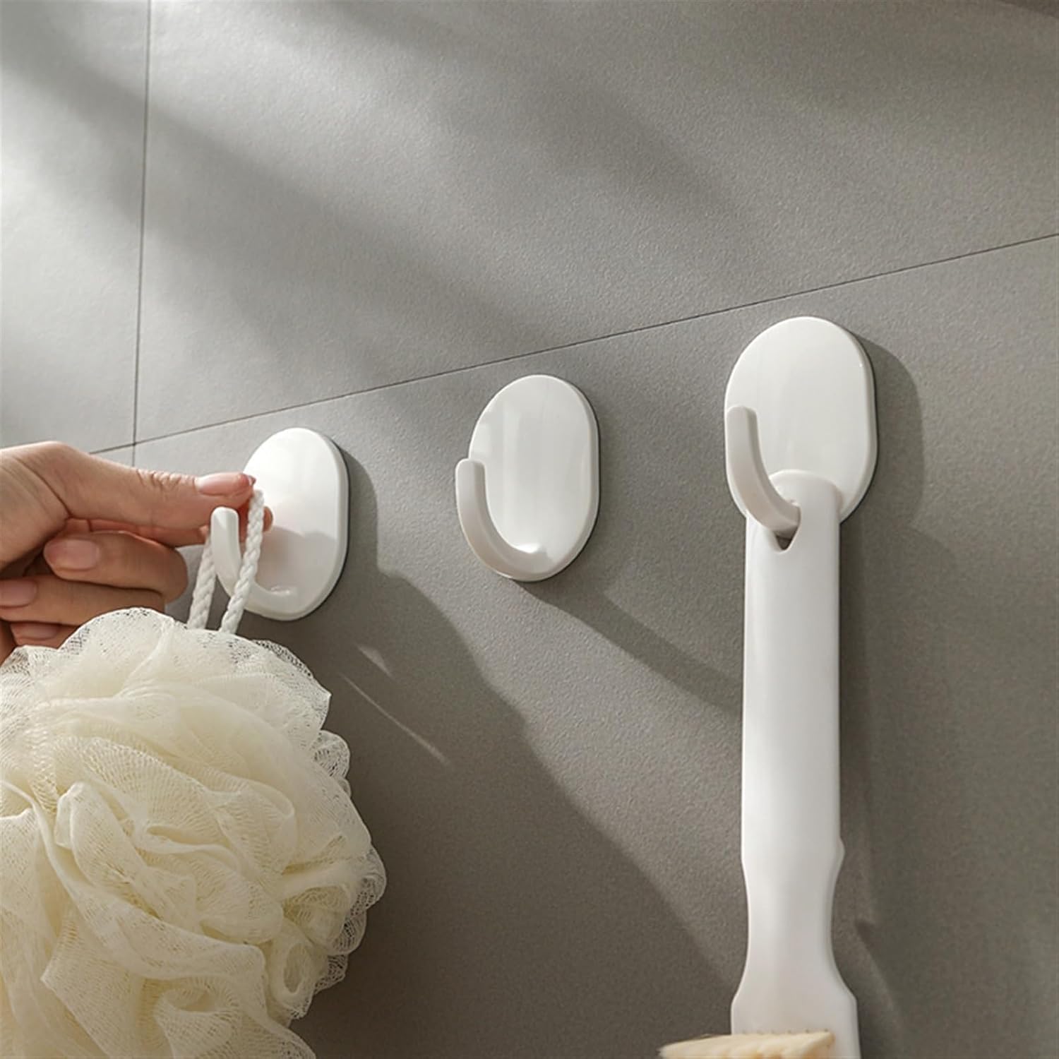 Hook Self Adhesive Clothes Hook Wall Door Hook Bathroom White Towel Hanger Kitchen Wall Hanger Bathroom Accessories