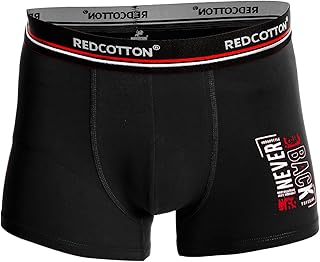 بوكسر شورت بتصميم مريح للرجال مطبوع من ريد كوتون (عبوة من قطعة)