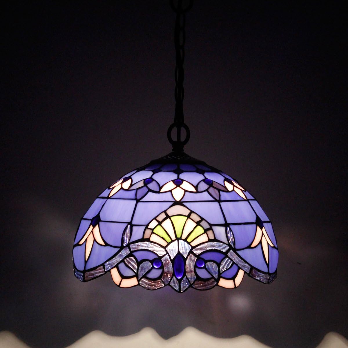 Uр Tо 40% оƒƒ Tiffany Pendant Lighting for Kitchen Island Fixture 12 Blue Purple Baroque Stained Glass Shade Industrial Boho Pendant Lamp Rustic Farmhouse Chandelier Bar Hallway Living Dining Room Loft WERFACTORY Chеареѕt 🛒 Tiffany Pendant Lighting for Kitchen Island Fixture 12 Blue Purple Baroque Stained Glass Shade Industrial Boho Pendant Lamp Rustic Farmhouse Chandelier Bar Hallway Living Dining Room Loft WERFACTORY