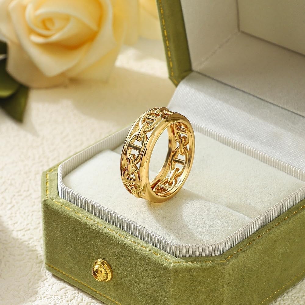 Dainty Chain Silk Scarf Ring Clip for Women Gold/Silver Plated Round Hollow Band Statement Scarfs T-Shirt Shawl Scarves Clasp Fashion Dress Clothing Accessories Jewelry image 4