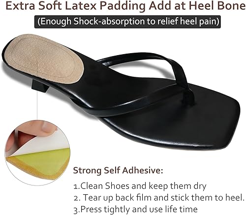 Miniatura 3 de (3 pares) Almohadillas de talón de piel de cerdo para fascitis plantar, dolor de talón, espolón óseo y tendinitis de Aquiles, plantillas de soporte