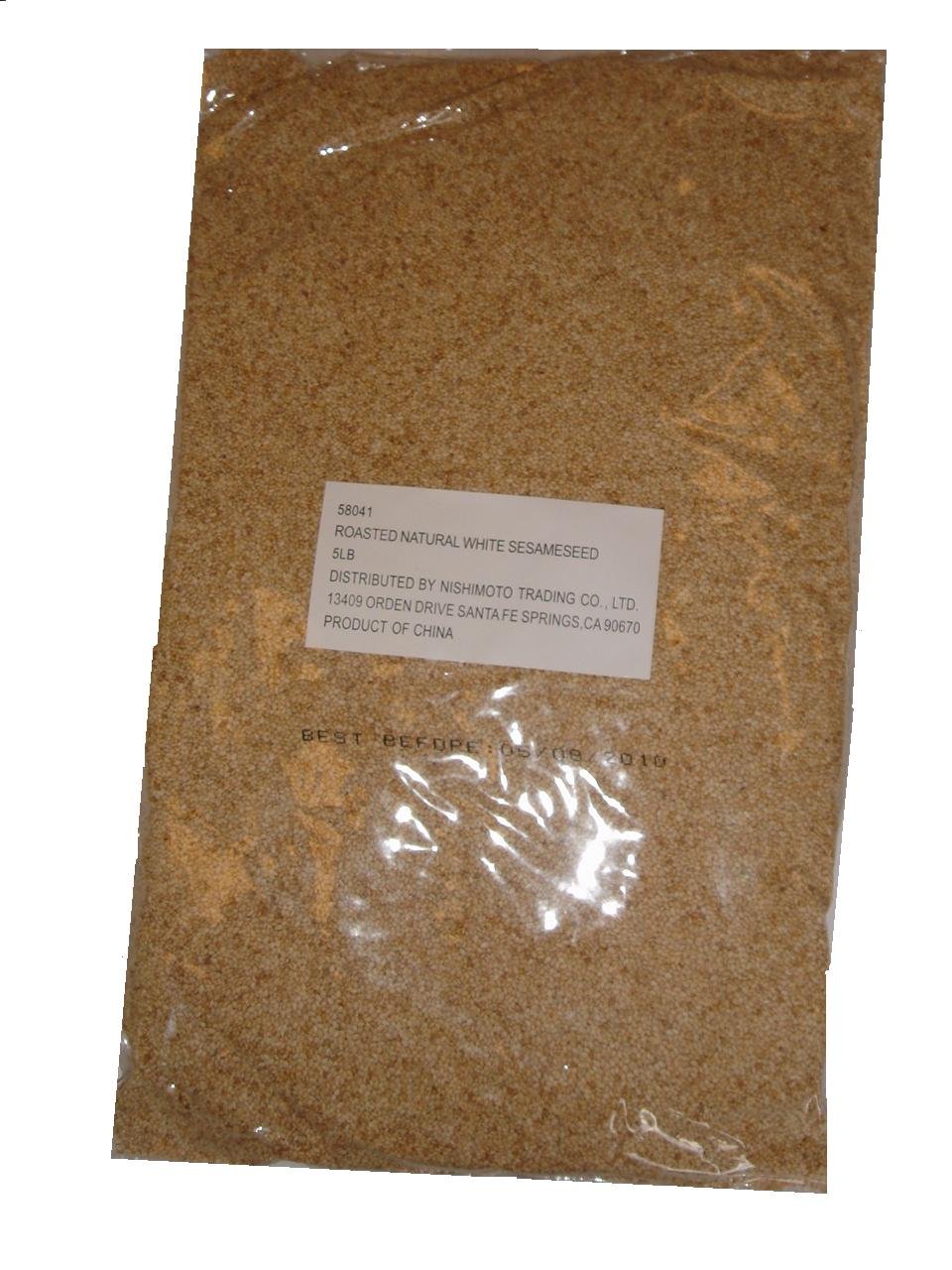 Shirakiku Roasted Sesame Seeds (IRI GOMA) | Perfect for Salad, Sushi, and Noodles Topping | Toasted Sesame Seeds with an Enticing Aroma, Flavor, and Crunch, 5 lb - ( Pack of 1 )