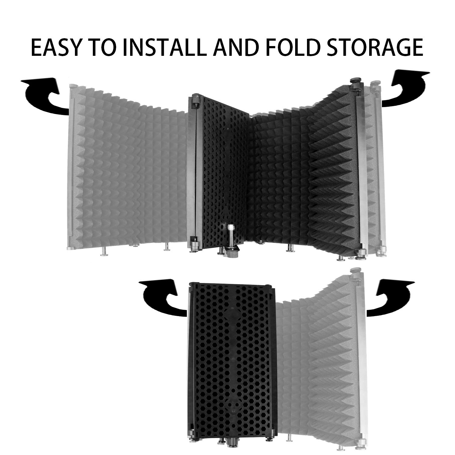 Snapklik.com : Studio Recording Mic Isolation Shield, Portable Foldable ...