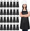 JaGely 24 Pack Adjustable Bib Apron with 2 Pockets Cooking Kitchen Aprons Black Chef Apron Water Oil Stain Resistant BBQ Work Apron for Women Men Drawing Crafting Outdoors Smock