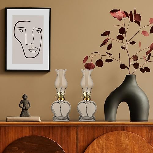 Miniatura 4 de Juego de 6 lámparas de cristal vintage de queroseno rústicas, lámparas de aceite, lámparas de aceite, lámpara de queroseno transparente, lámpara de