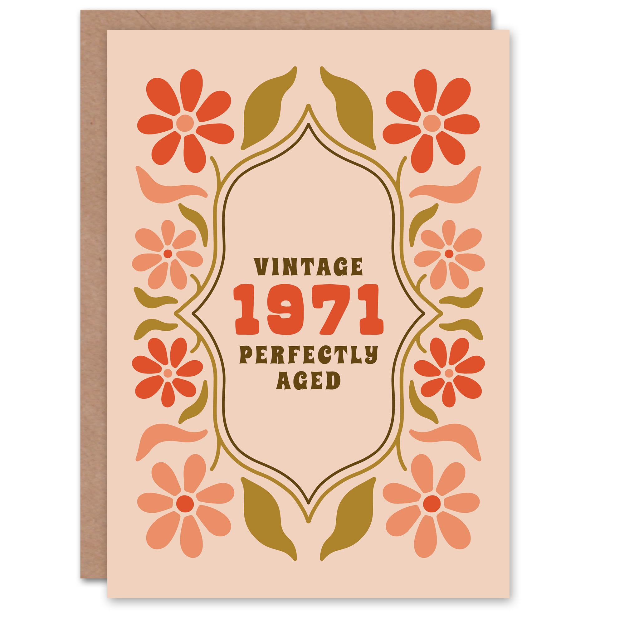 Artery8 Vintage Year Floral Flowers Her Born 1971 Aged 54 Years Old 54th Birthday Card Mum Gran Wife