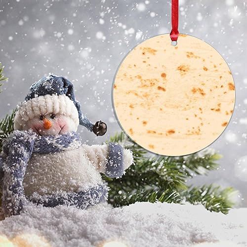 Miniatura 3 de Divertido adorno de comida para árbol de Navidad, tortilla mexicana, adorno acrílico de Navidad, decoración de árbol de Navidad, decoración de