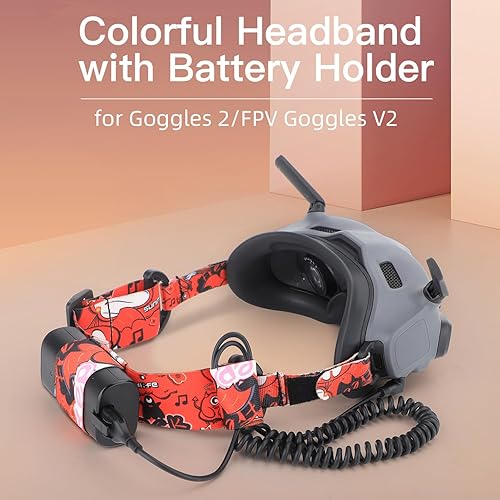 Miniatura 3 de Gafas voladoras con diadema FPV, correa para la cabeza para gafas DJI, 2, Avata FPV, V2, accesorios combinados (graffiti)
