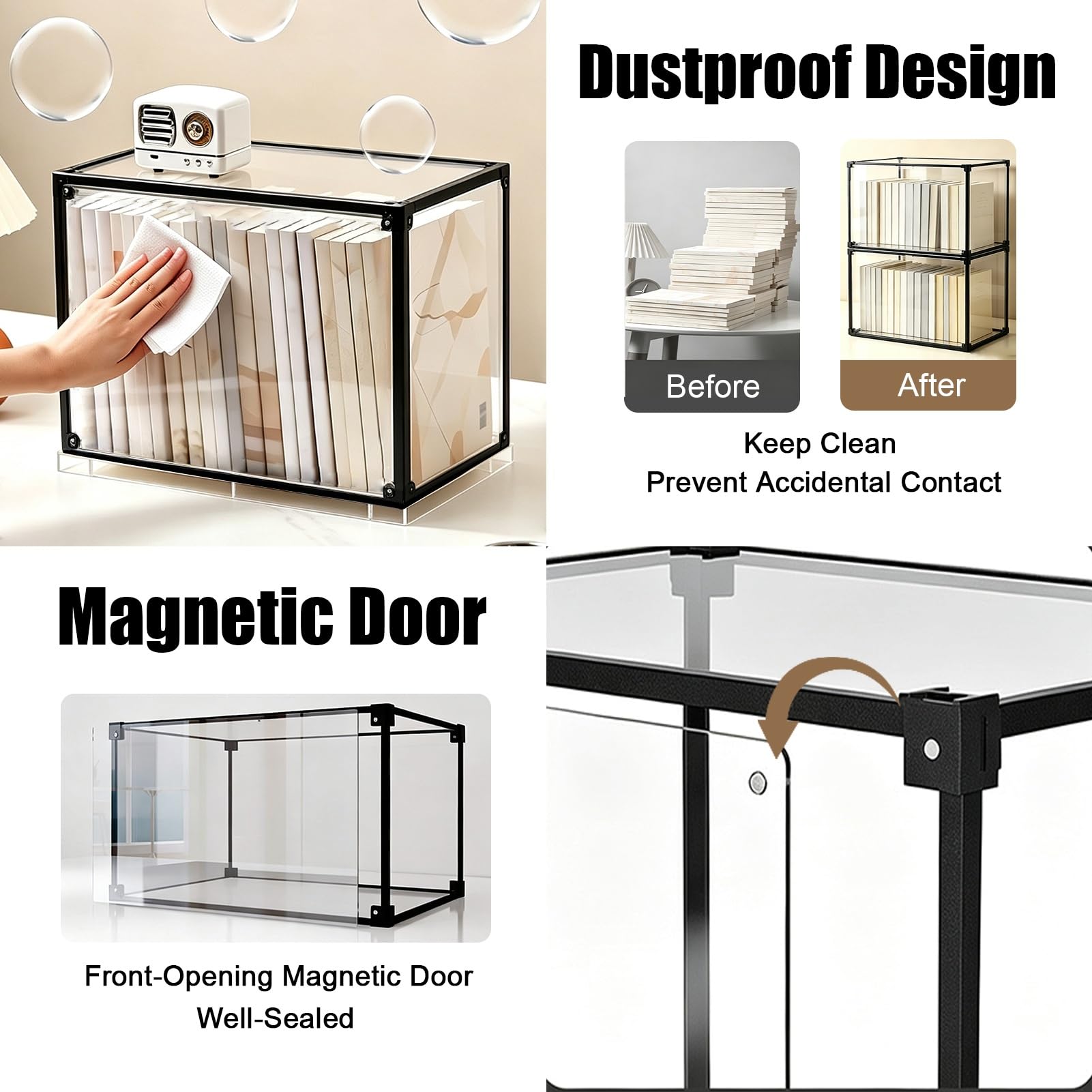 Urna Metacrilato Vitrina Alta Transparente para Figuras Acción