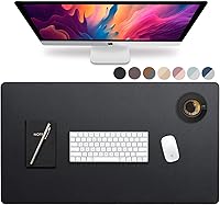 Vista 17 de Vine Creations Tapete de Escritorio de Cuero Grande 44" x 22", Tapete Protector de Escritorio, Almohadilla de Escritorio de Cuero PU, Almohadilla