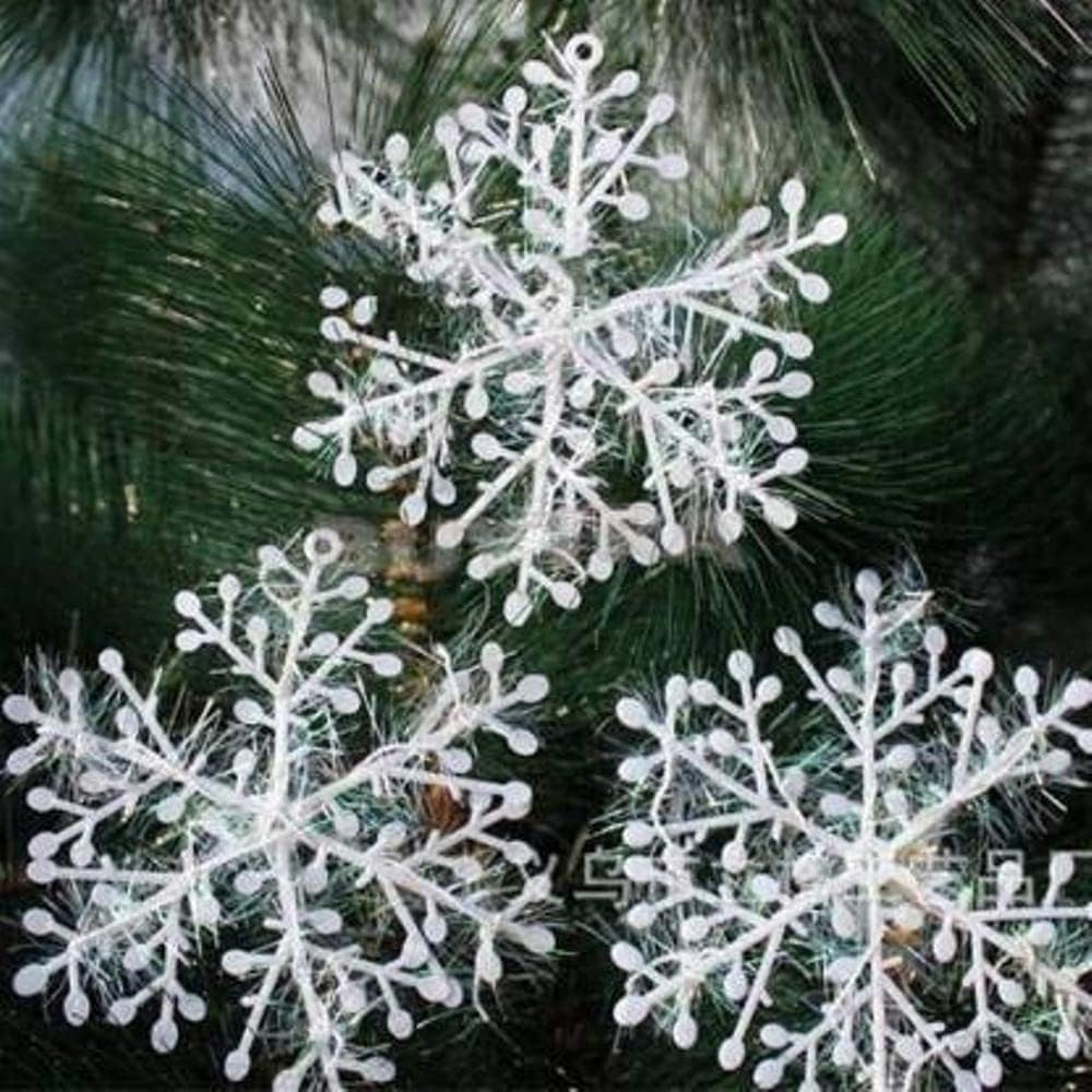 Artificial Snowflakes 6 Pieces 10cm, Christmas Tree Decoration, Snowflakes, Snow Fake Christmas Decoration for Christmas Home,White